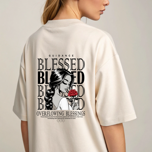 Women Blessed Graphic Print Oversize T-shirt