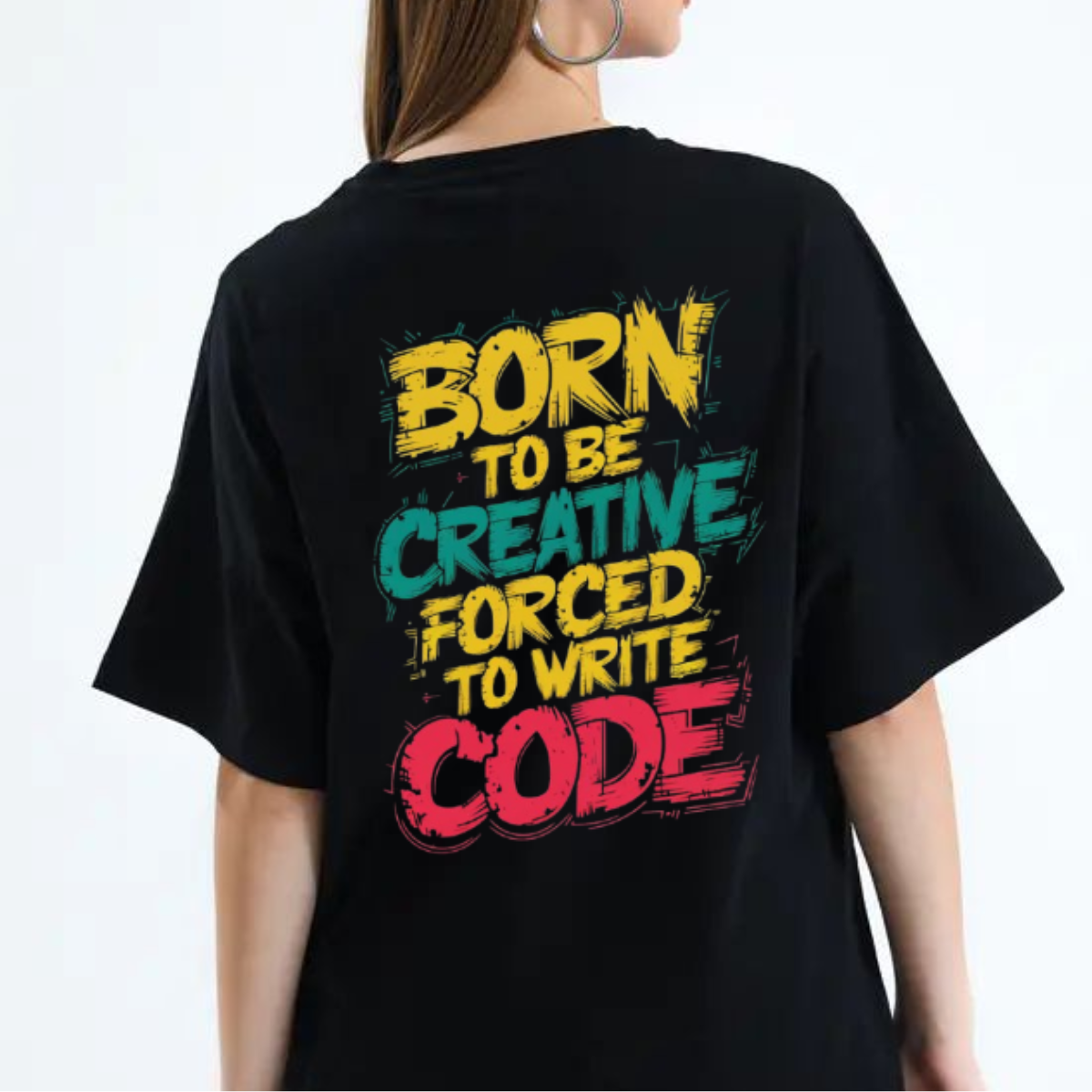 Women Creative Graphic Print Oversize T-shirt