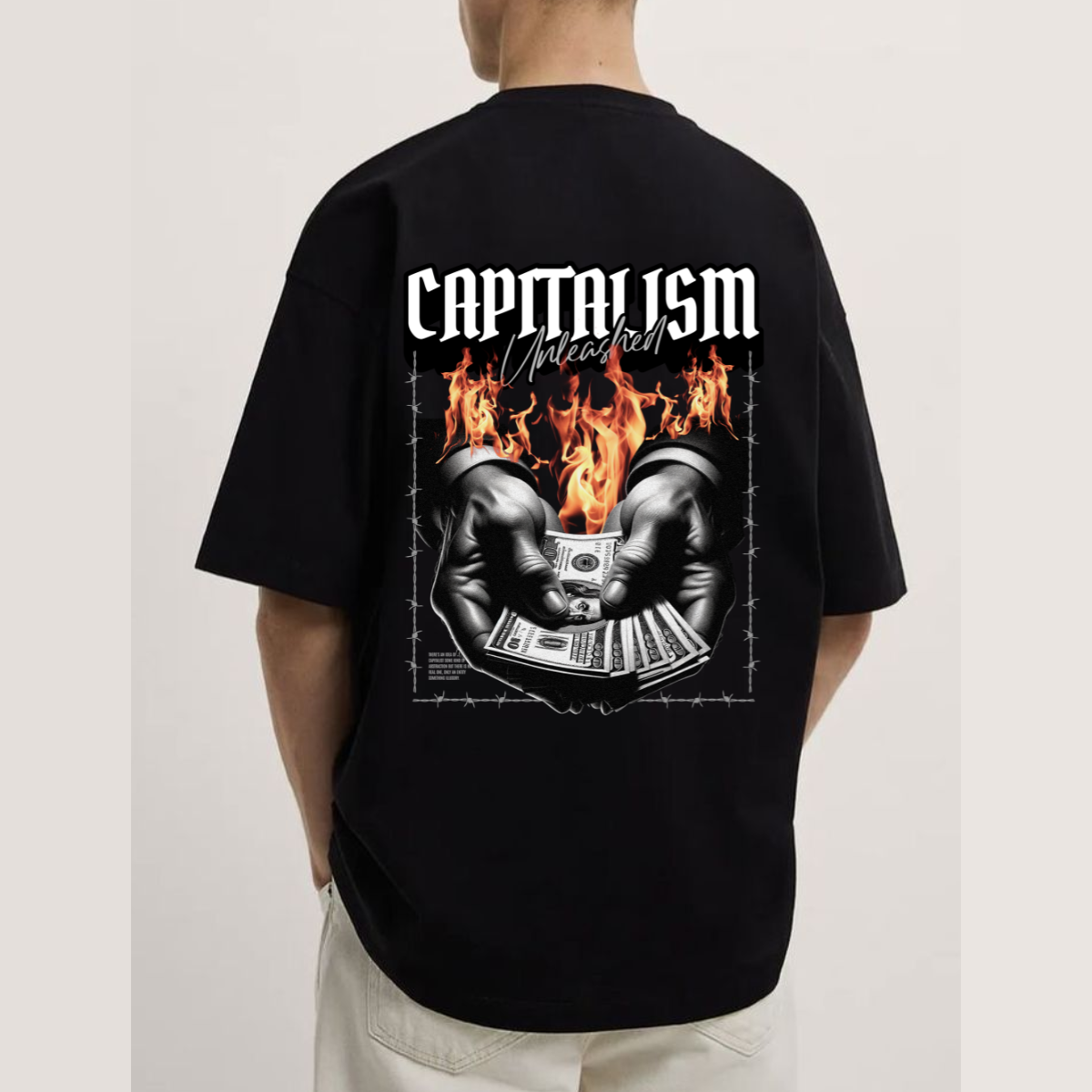 Men Capitalism Graphic Printed Oversize T-shirt