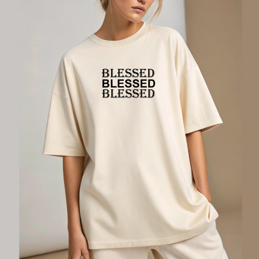 Women Blessed Graphic Print Oversize T-shirt
