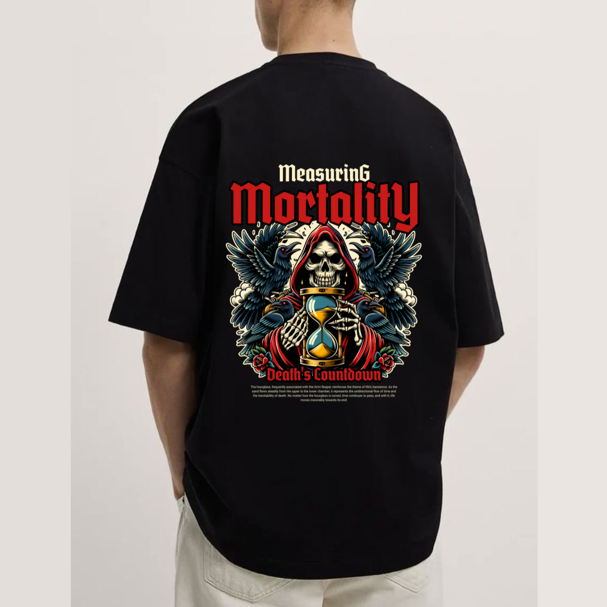 Men Mortality Graphic Printed Oversize T-shirt